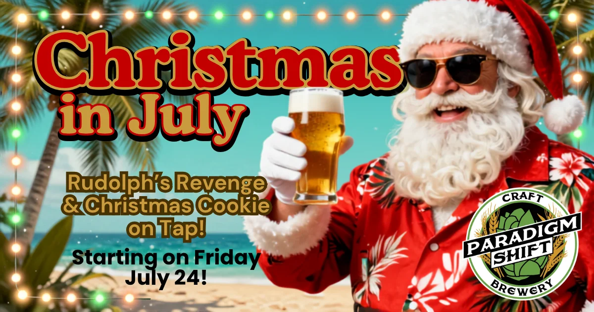 Festive Christmas in July celebration at a brewery