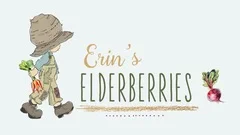 Logo for Erin's Elderberries featuring a child with produce