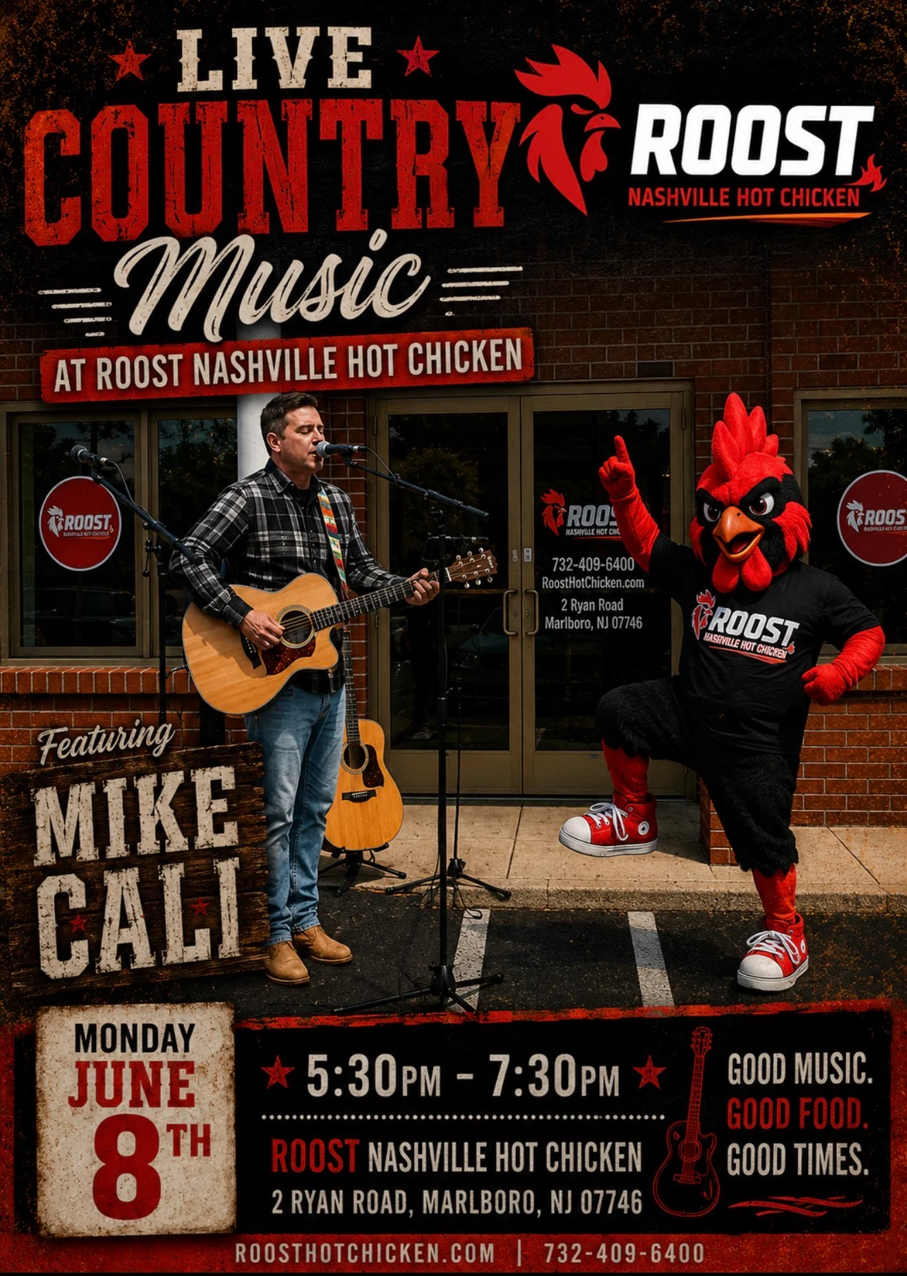 Live country music event at Roost Nashville Hot Chicken