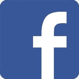 Facebook logo icon on a blue square background