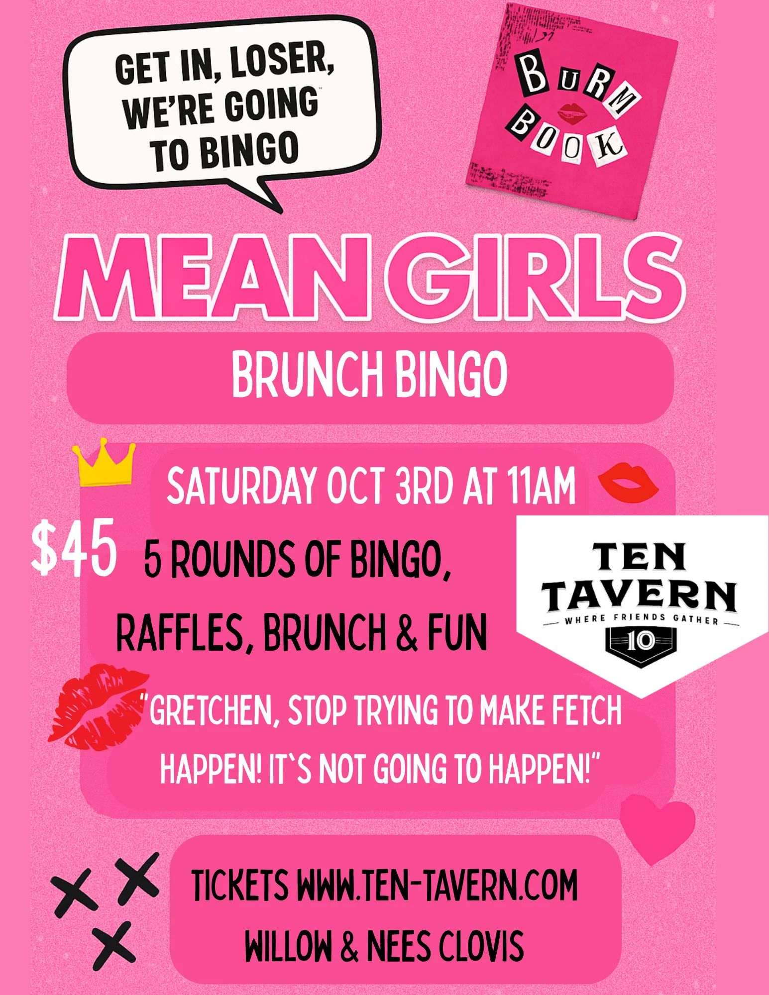 Mean Girls Brunch Bingo