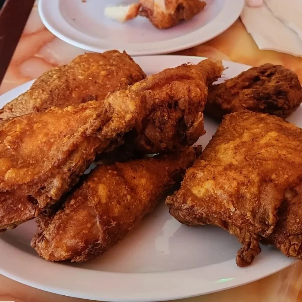 Crispy Southern fried chicken on a plate