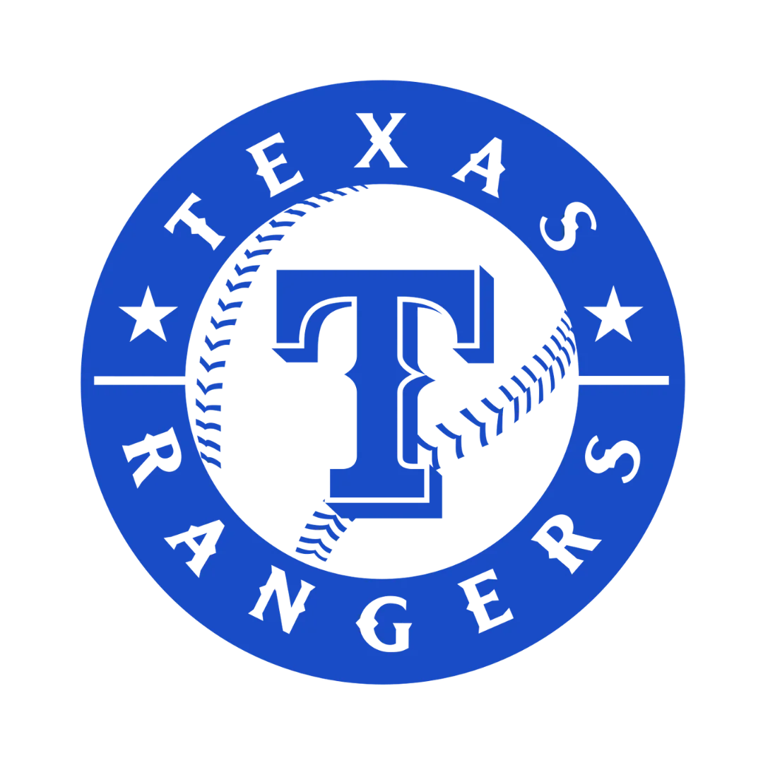 Texas Rangers baseball team logo in blue and white