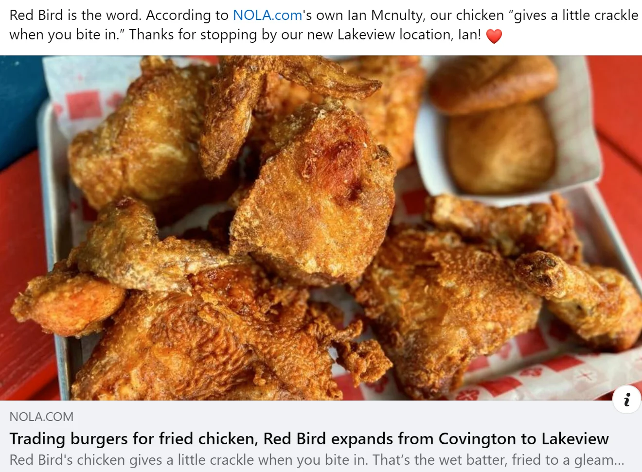 Crispy Southern fried chicken served with cornbread