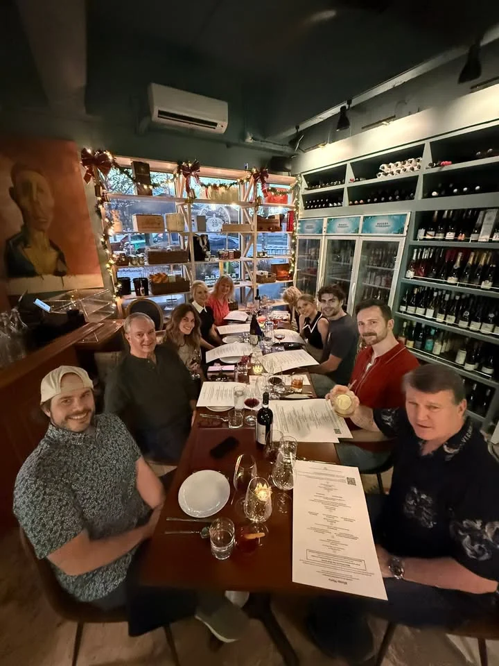 Group dining experience in a cozy restaurant setting