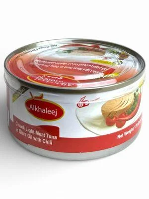 AL-KHALEEJ TUNA CHUNK CHILI OLIVE OIL SPICY – CASE (48×185 G)