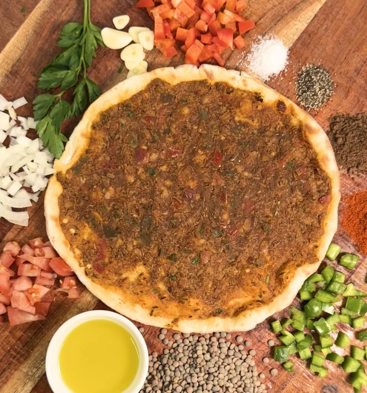 Made from scratch Lentil & Herb Sâj with fresh ingredients