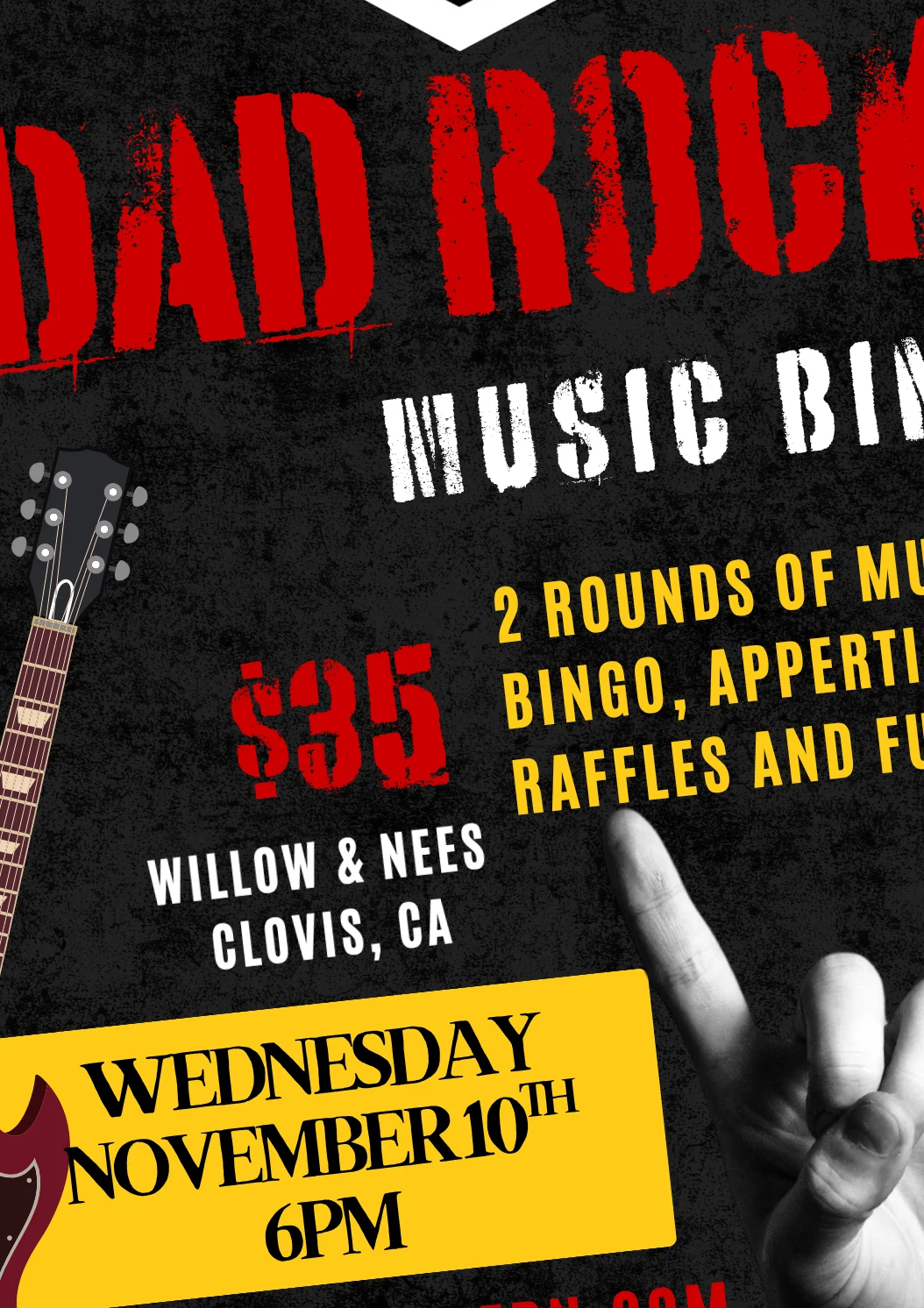 Dad Rock Music Bingo