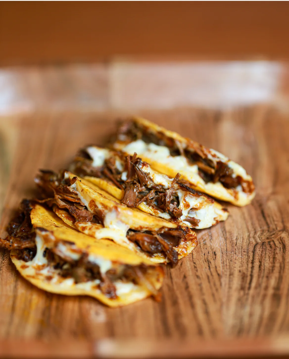 Crispy Mexican birria tacos with melted cheese