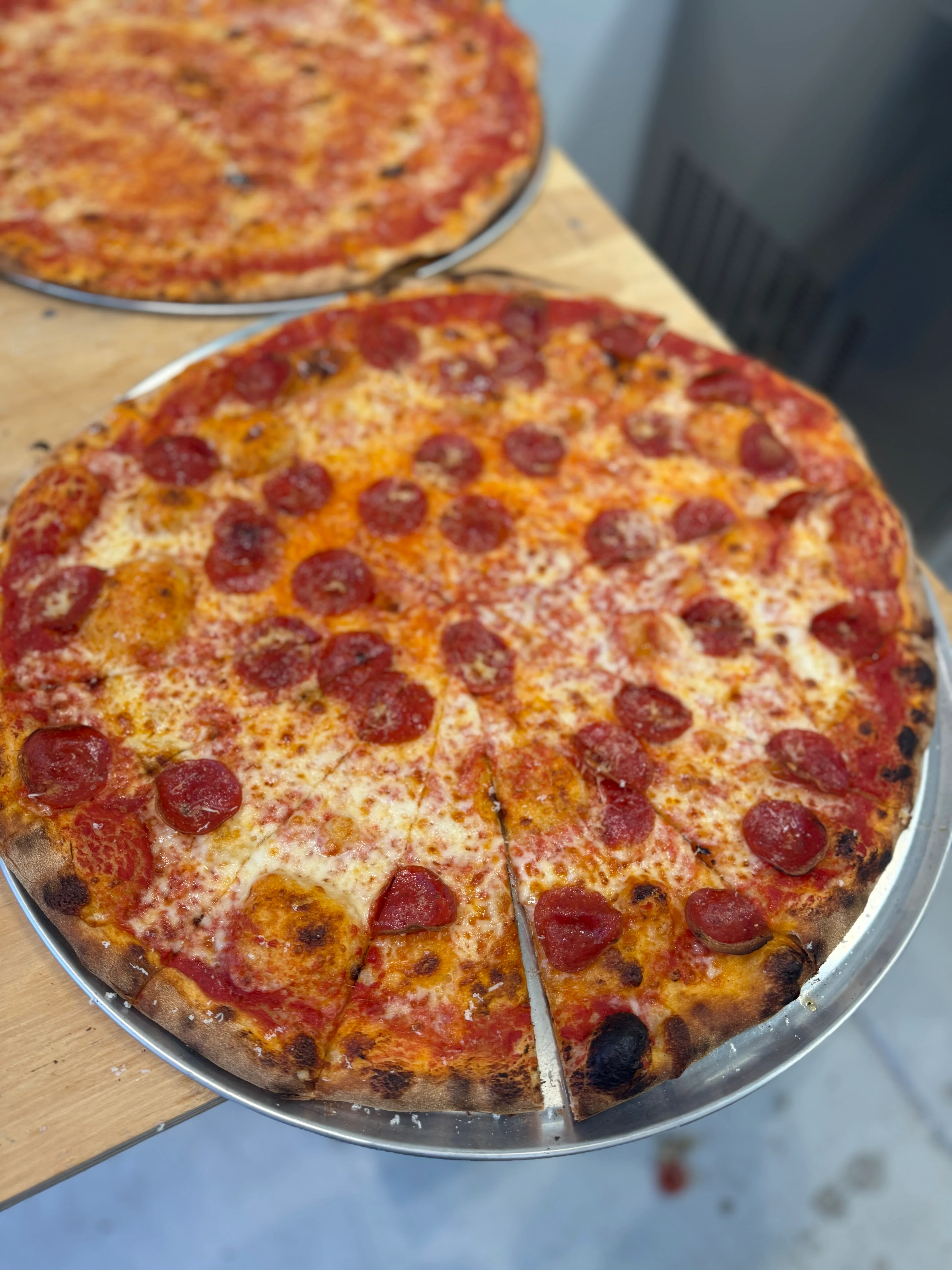 New York style pepperoni pizza