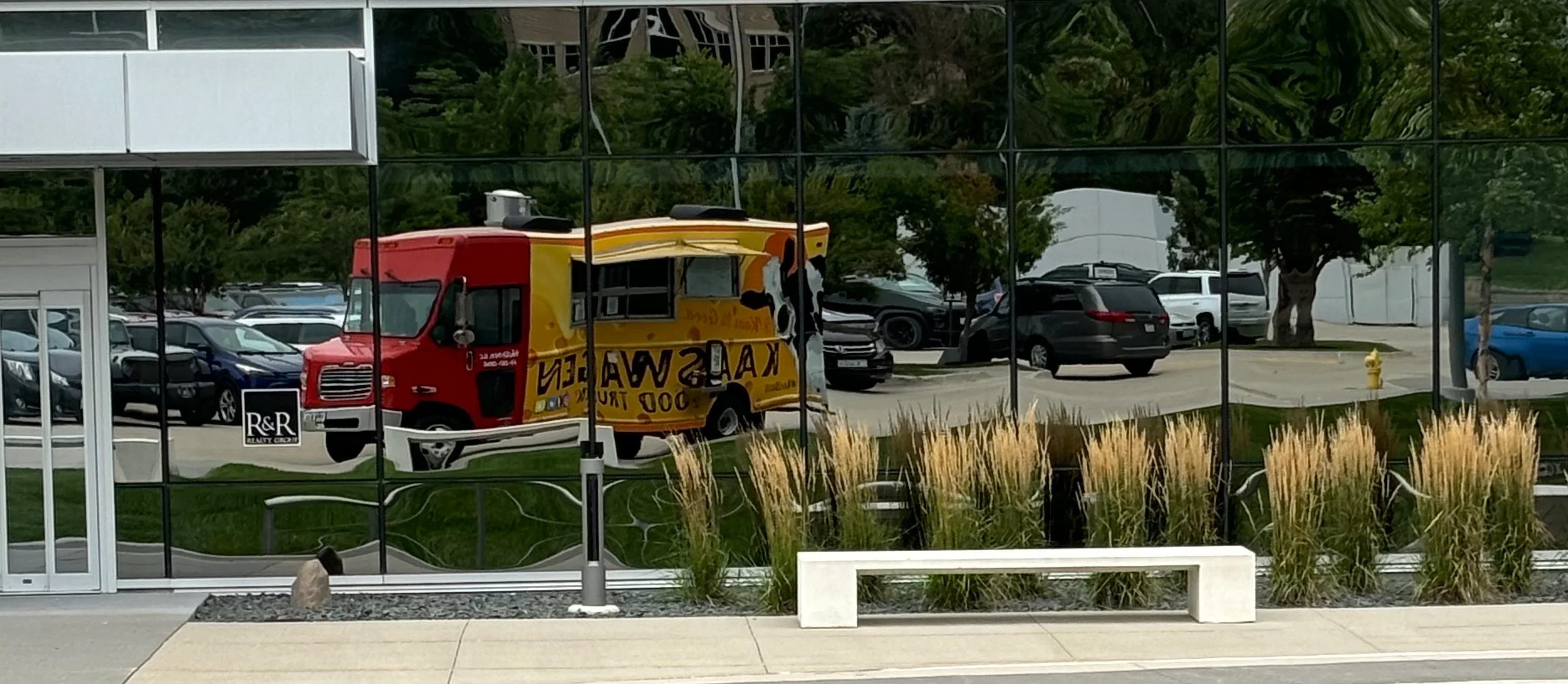 Food truck serving diverse street food