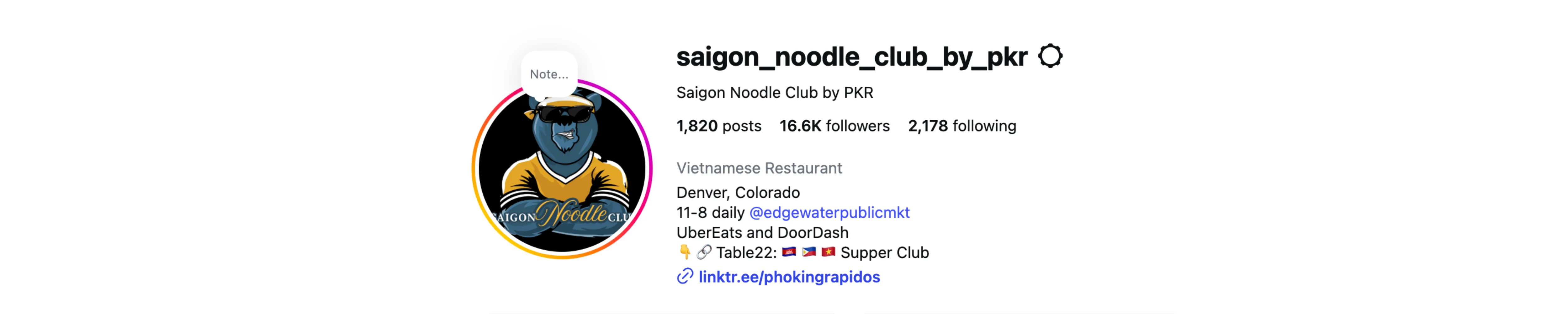 Saigon Noodle Club logo featuring a bear mascot
