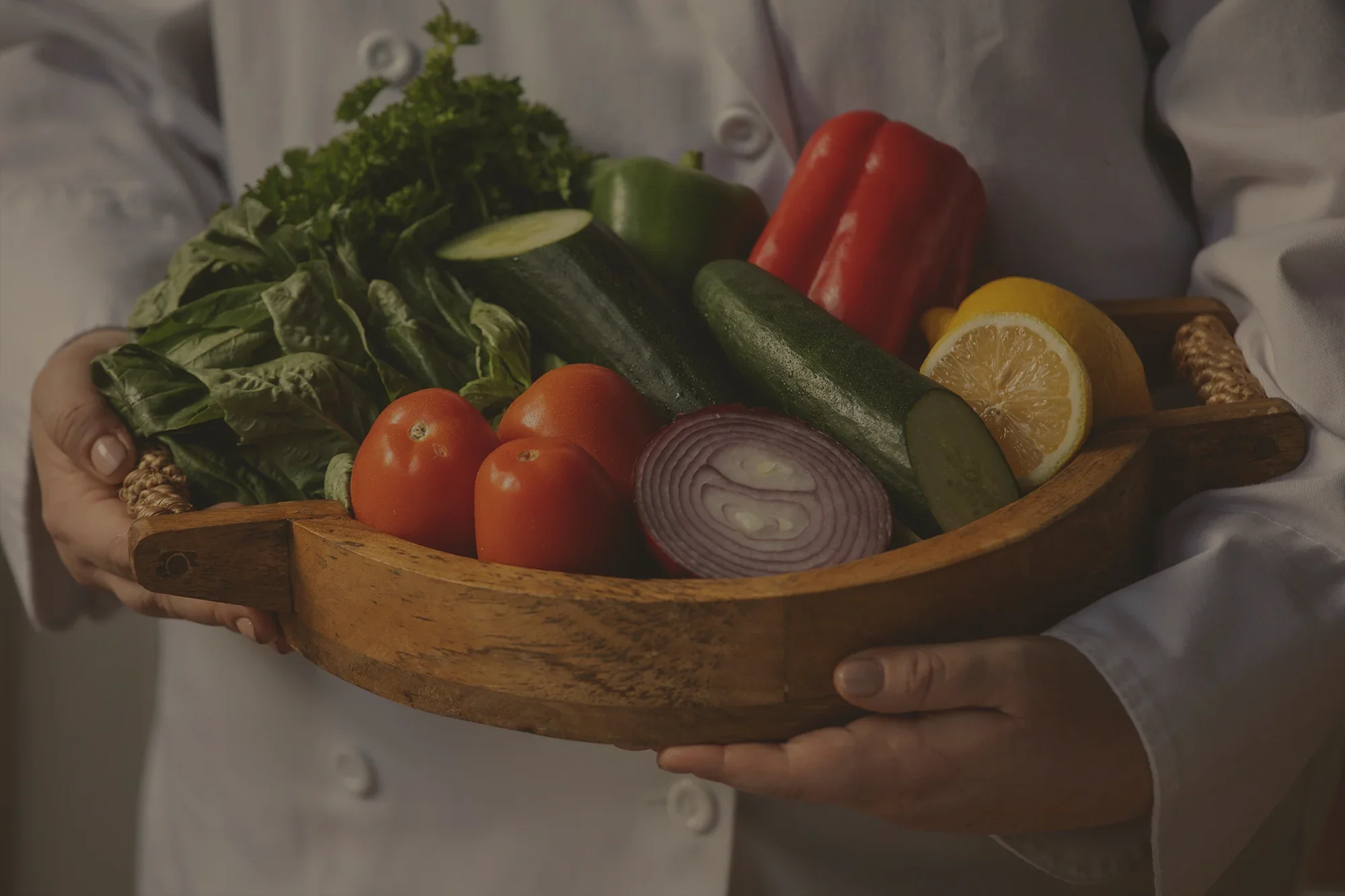 Fresh vegetables for Mediterranean cuisine preparation