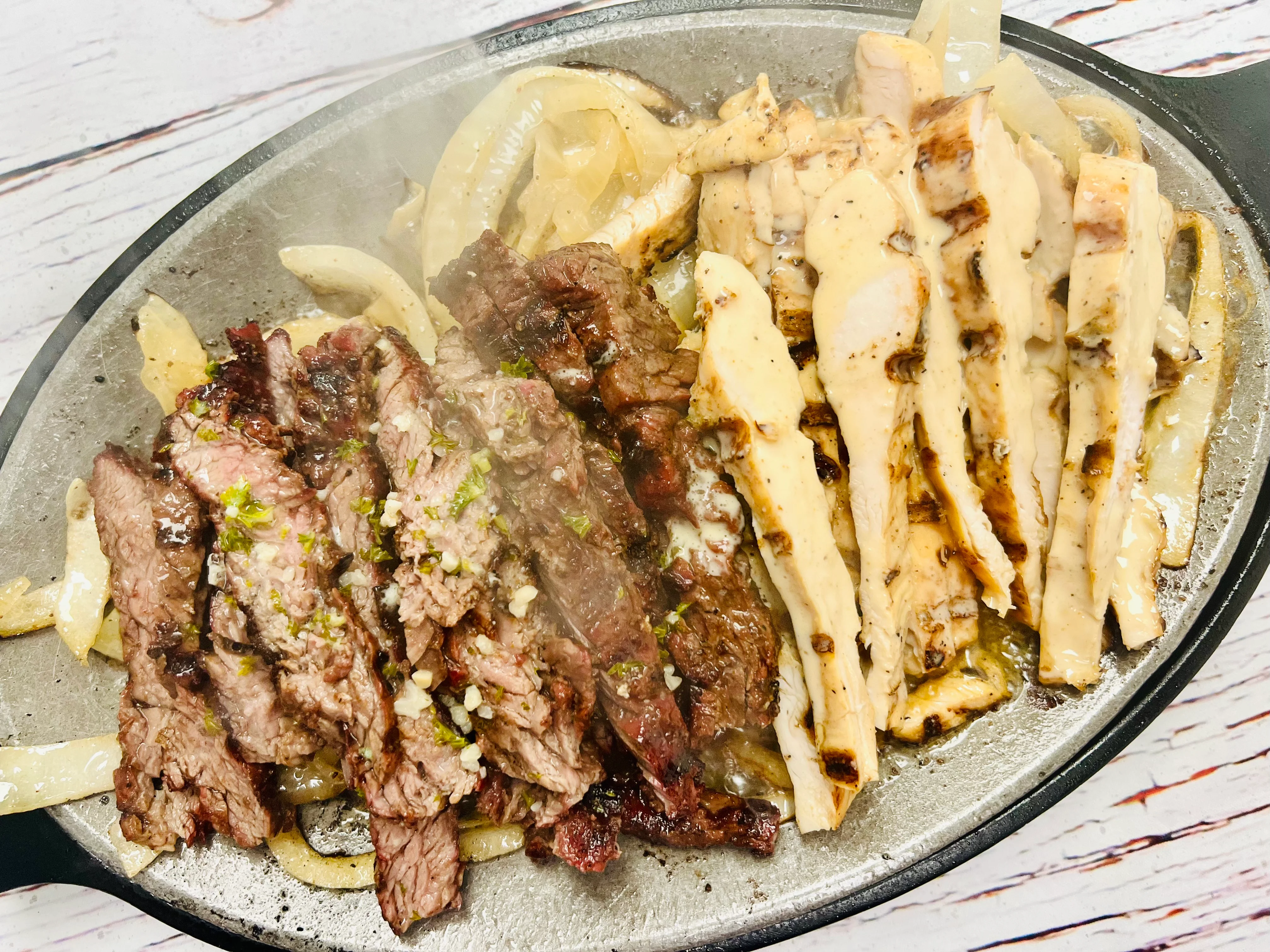 outside skirt, Grilled Chicken Fajitas