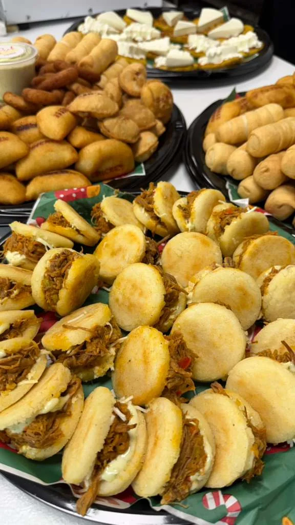 Venezuelan arepas filled with shredded beef