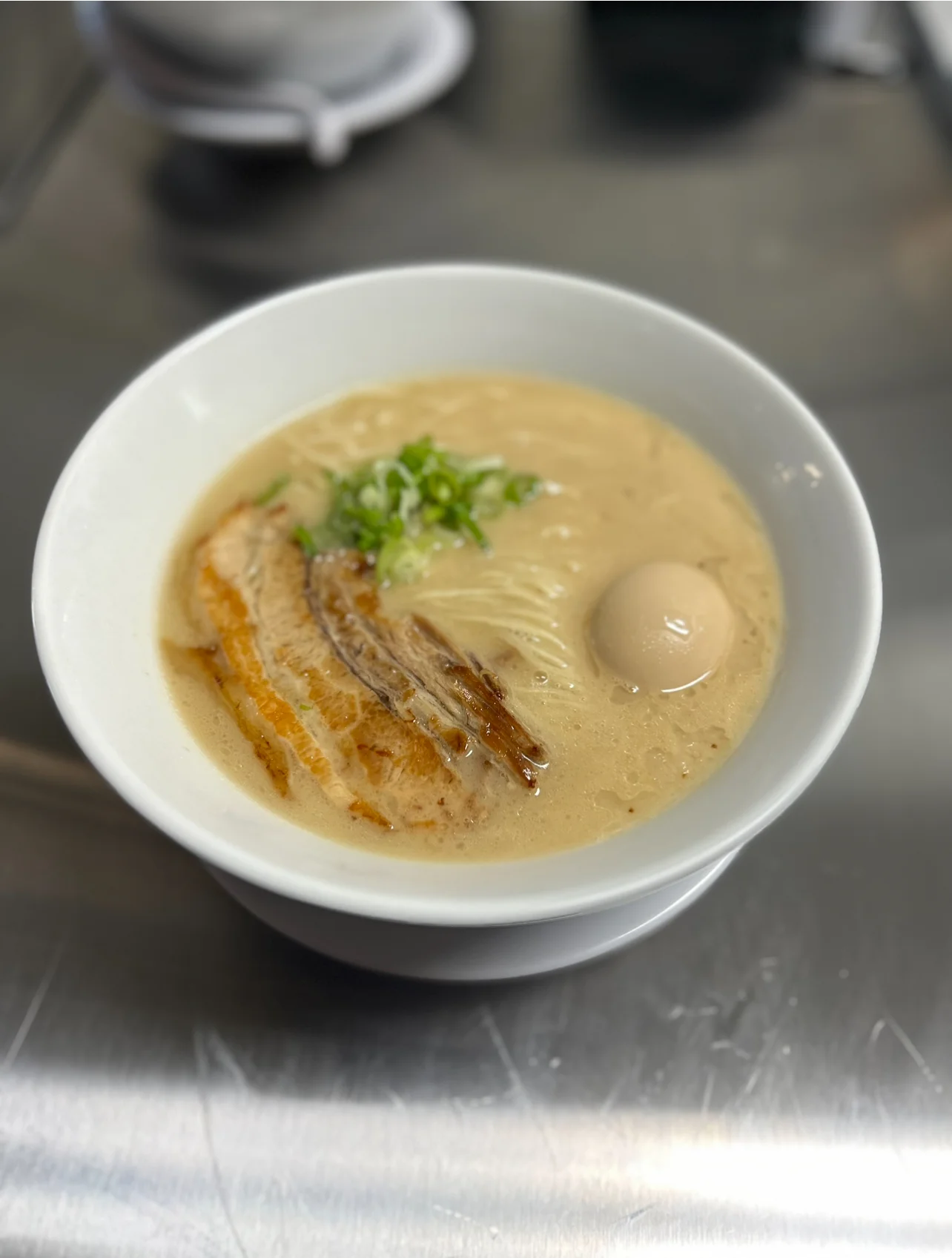 Japanese tonkotsu ramen with chashu pork and soft-boiled egg