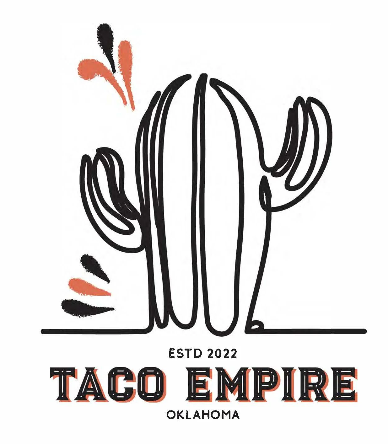 Logo of Taco Empire featuring a cactus design