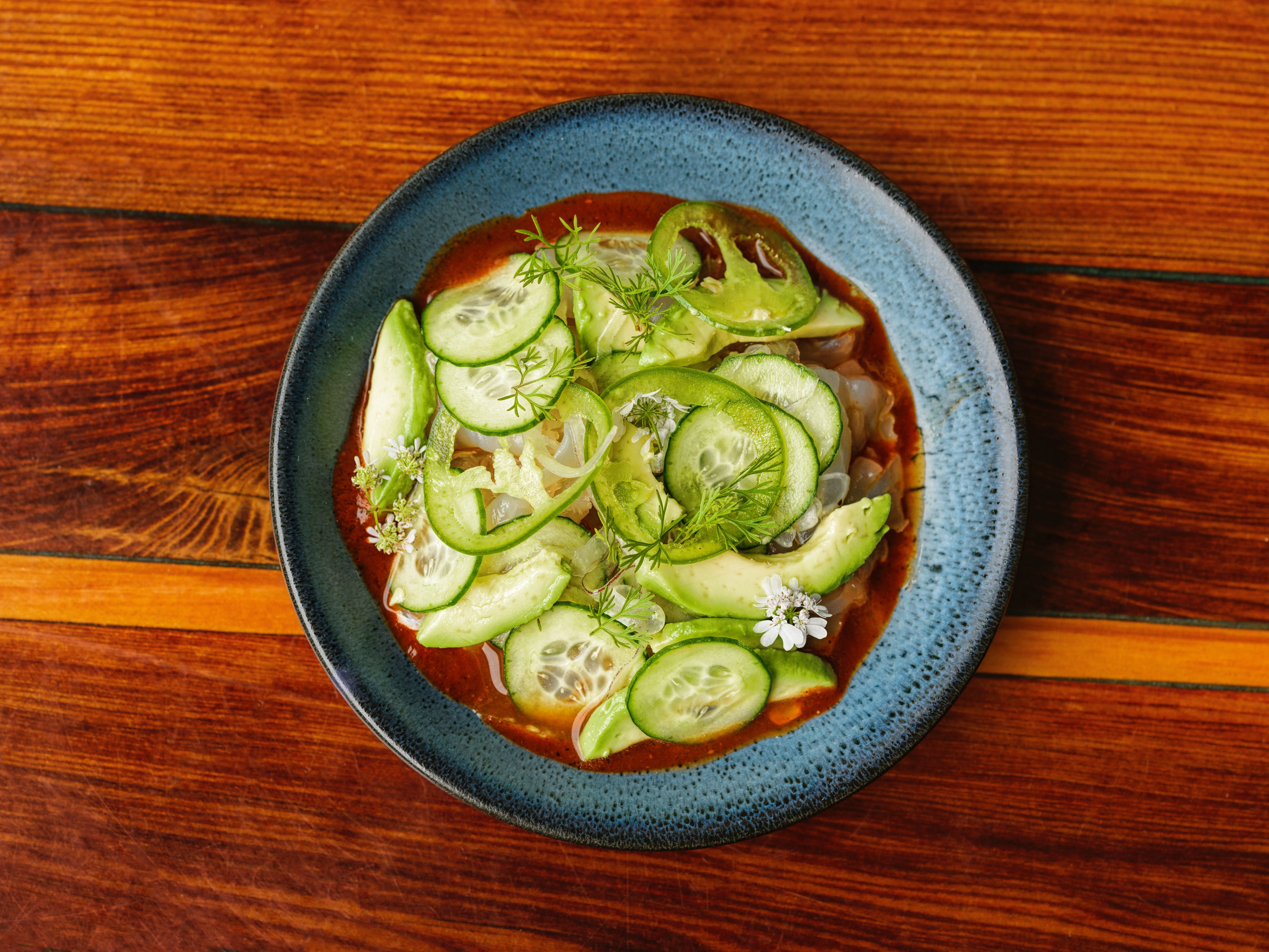 Refreshing Thai-style cucumber salad with herbs