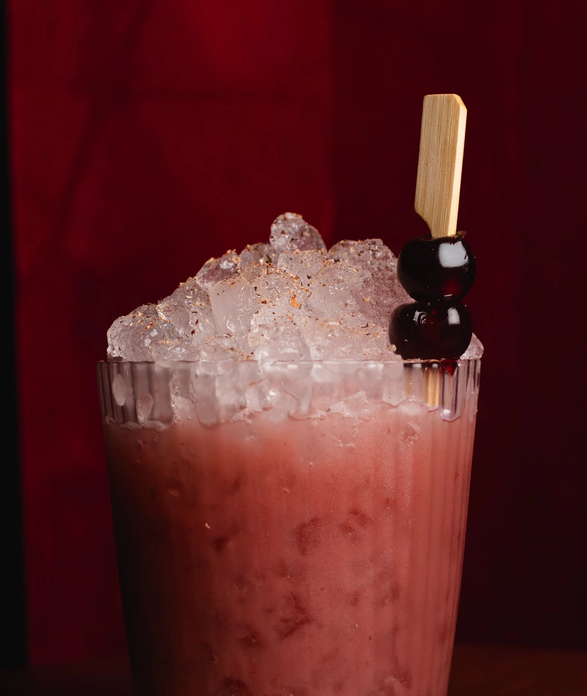 Refreshing tropical cocktail with pineapple garnish