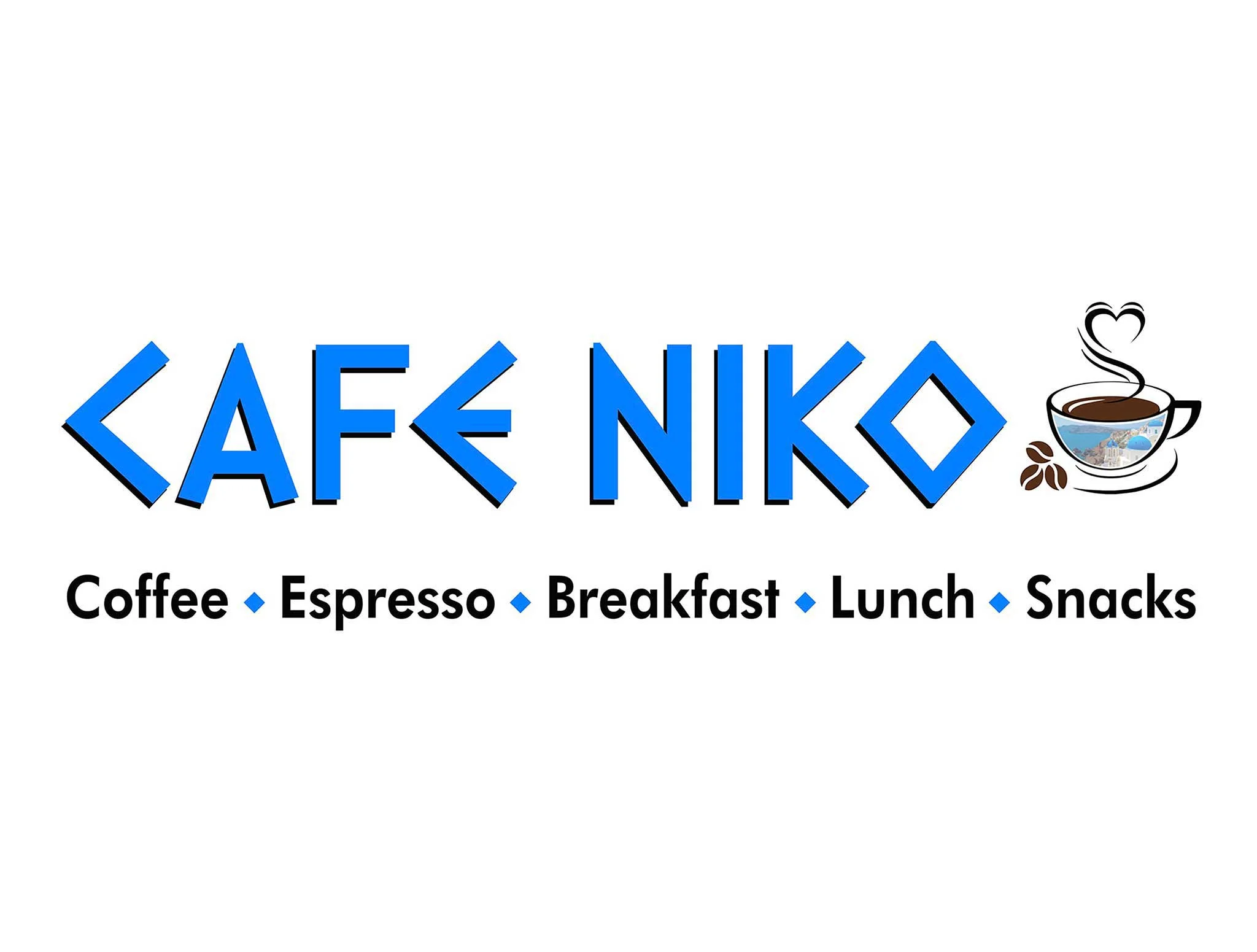 Cafe Niko logo featuring coffee and breakfast offerings