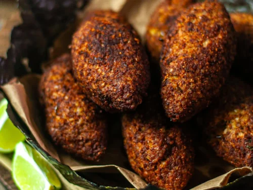 Crispy Venezuelan arepas filled with savory meat