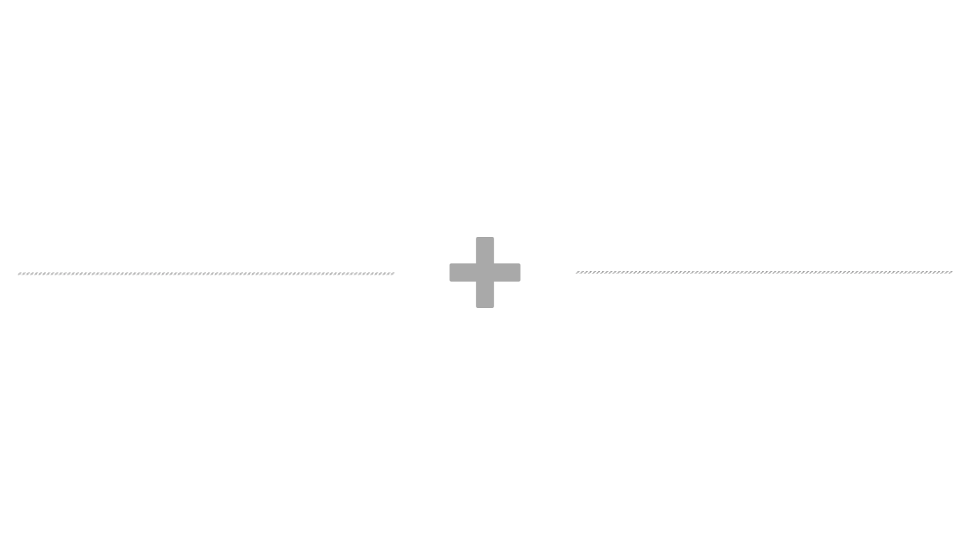 A divider with a plus sign in the middle