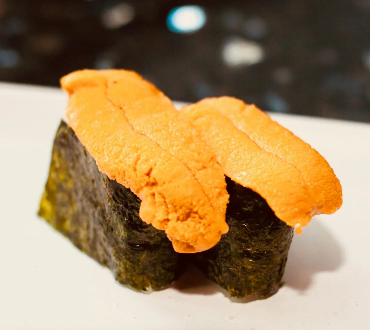 Japanese sushi with fresh sea urchin on nori