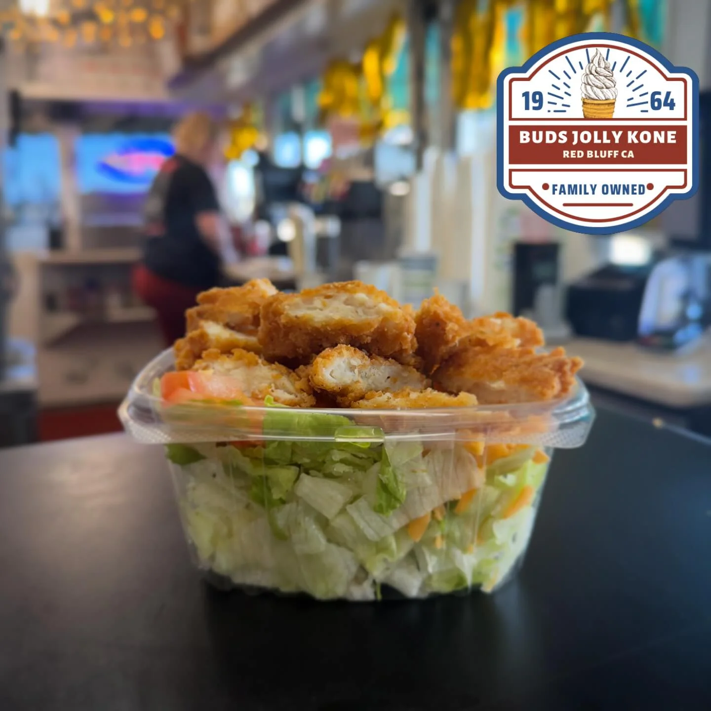 Crispy chicken salad bowl from a family-owned diner