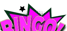 Colorful 'Bingo!' graphic with star accents