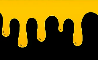Yellow and black dripping paint pattern