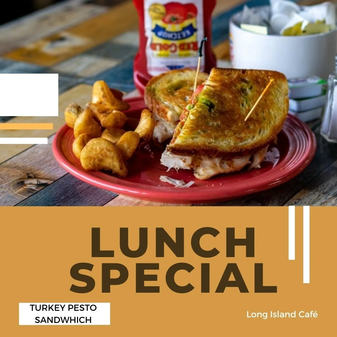 The Turkey Pesto Sandwich paired with Potato Wedges