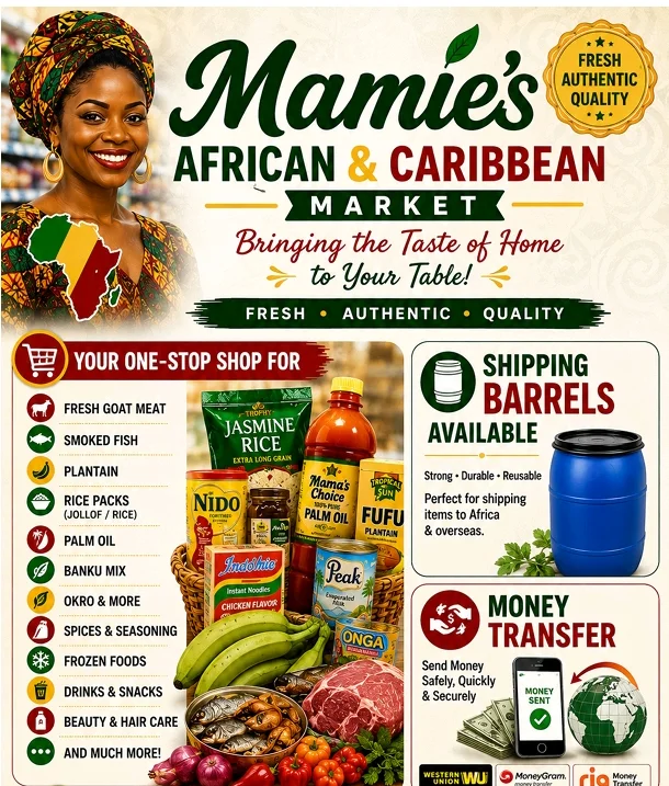 African and Caribbean Market in NJ flyer of what they sell