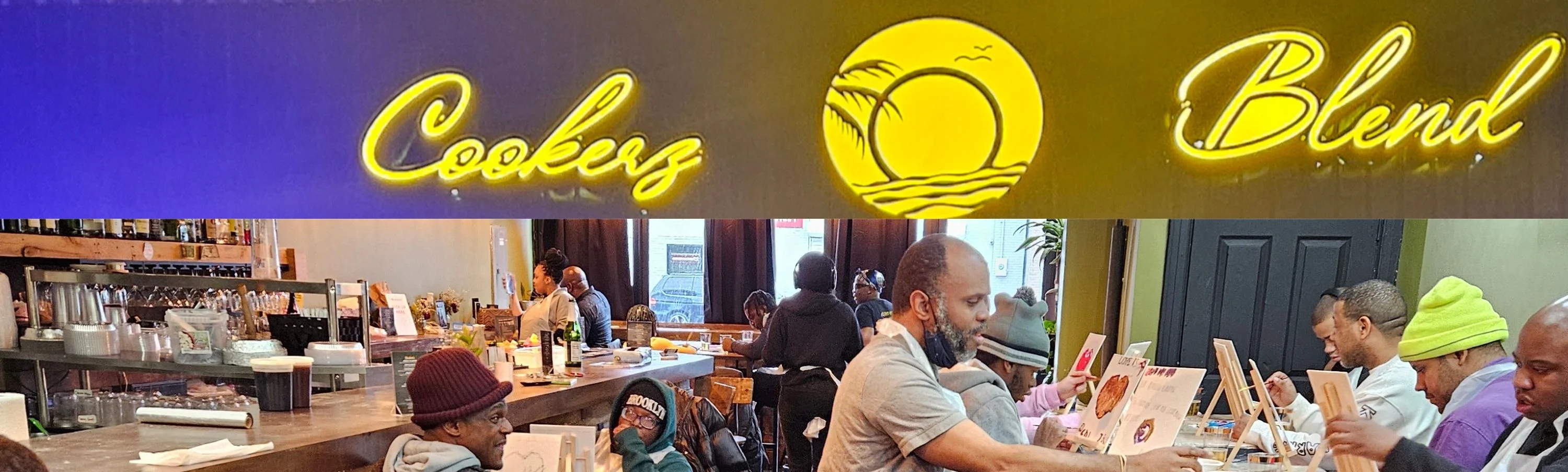 A vibrant restaurant banner showcasing delicious dishes and inviting ambiance.