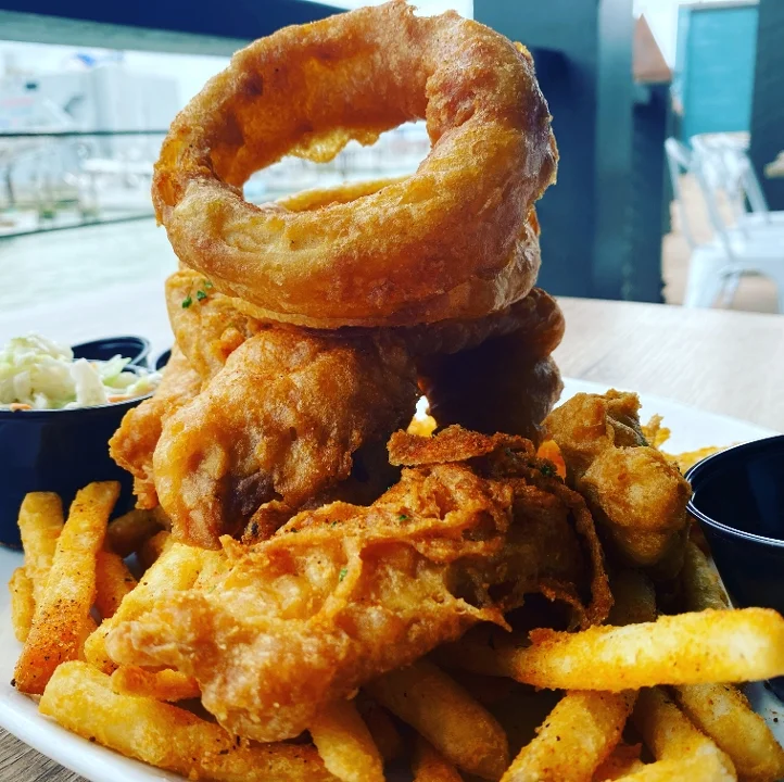 Beer Battered Snapper (3) and Shrimp(3)