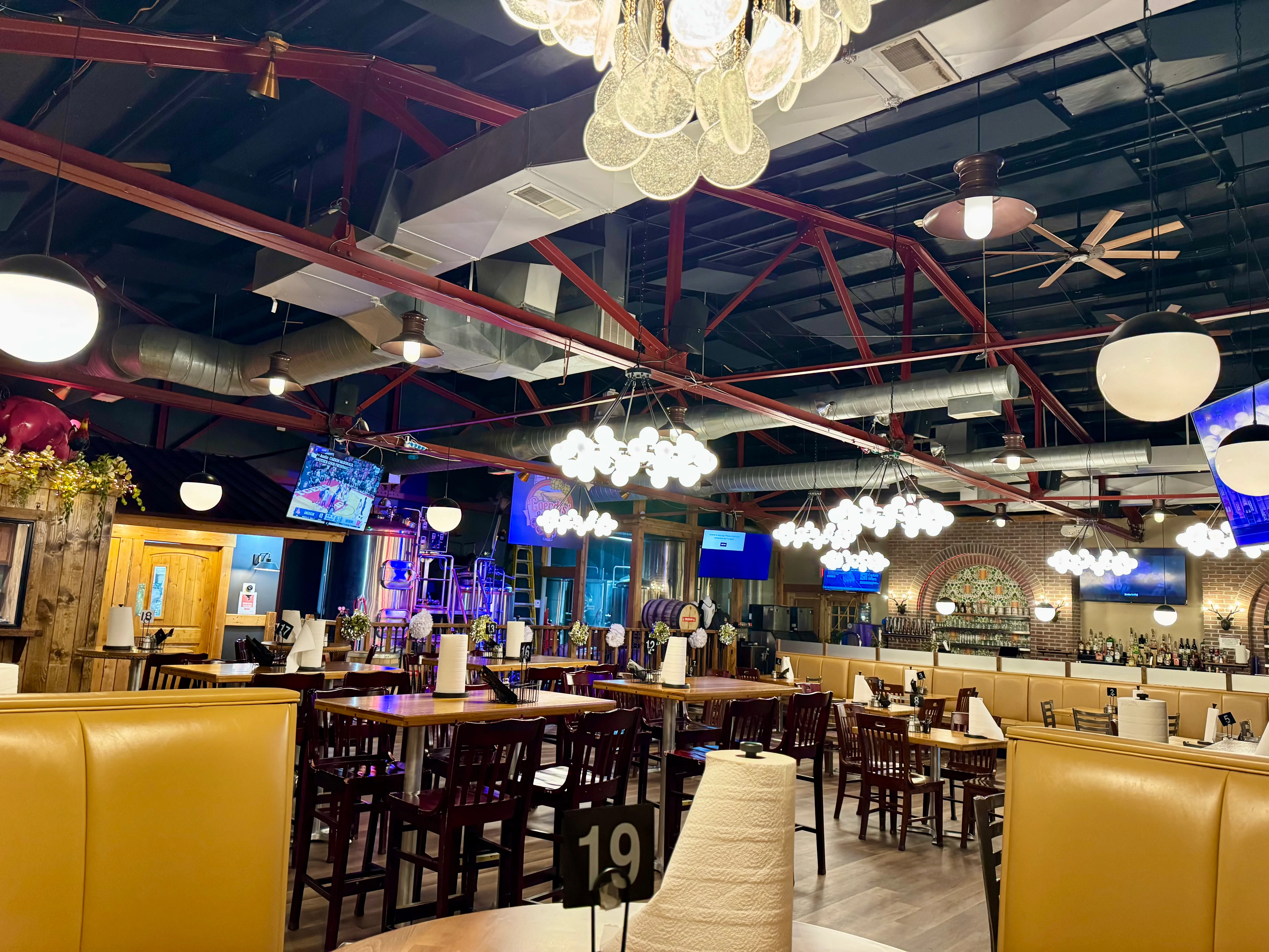 Cozy restaurant interior with modern decor and warm lighting