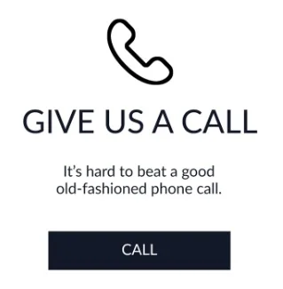 Call to action for restaurant contact via phone