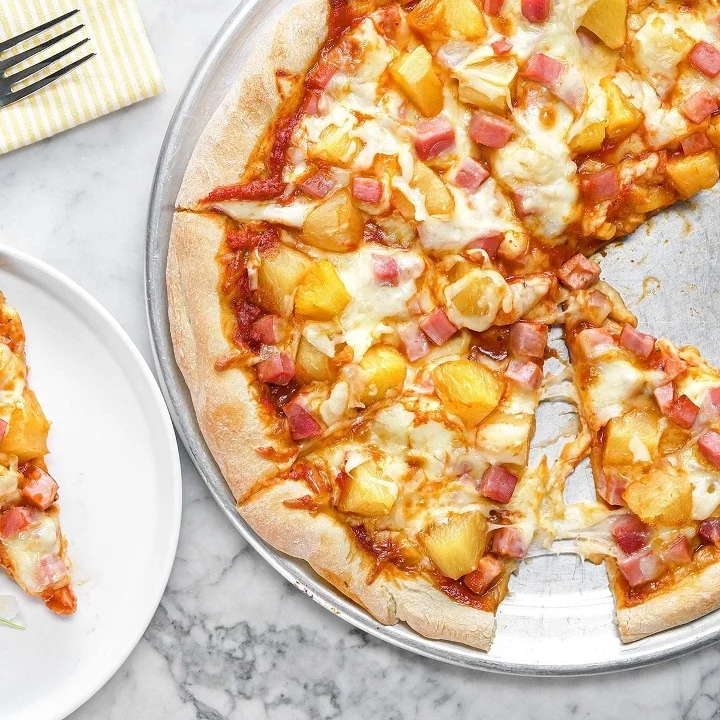 Ham and pineapple pizza at Marco's Italian Restaurant in Ashland, VA