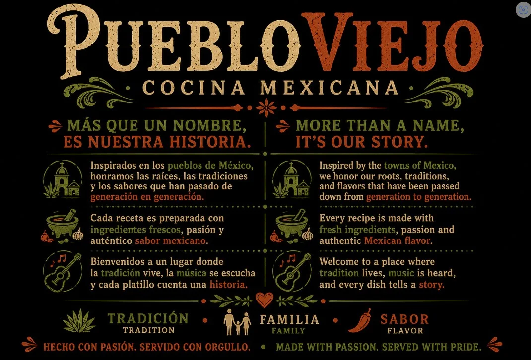 Typography showcasing Mexican culinary heritage and traditions