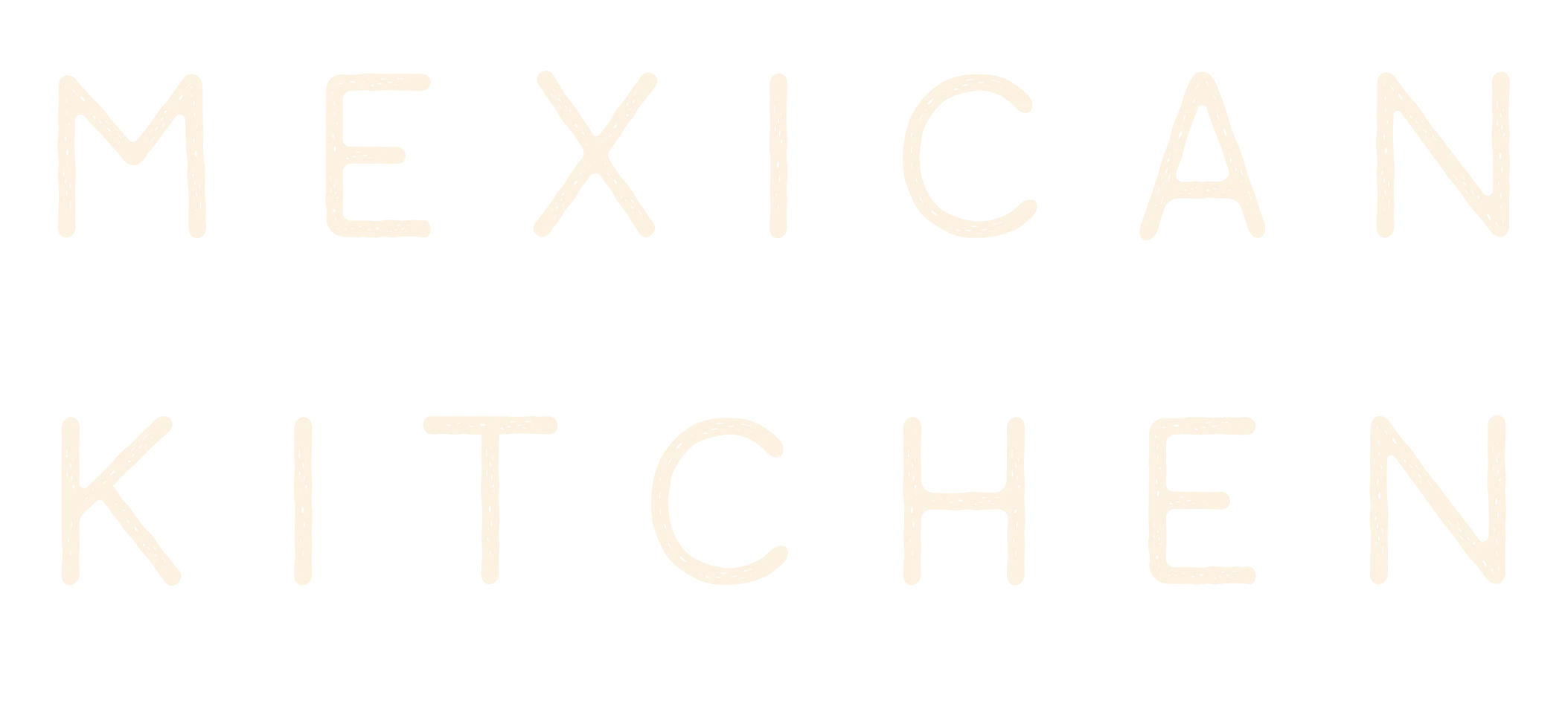 A stylized text logo that reads 'MEXICAN KITCHEN' in a bold, simple font. The text is light-colored against a black background.