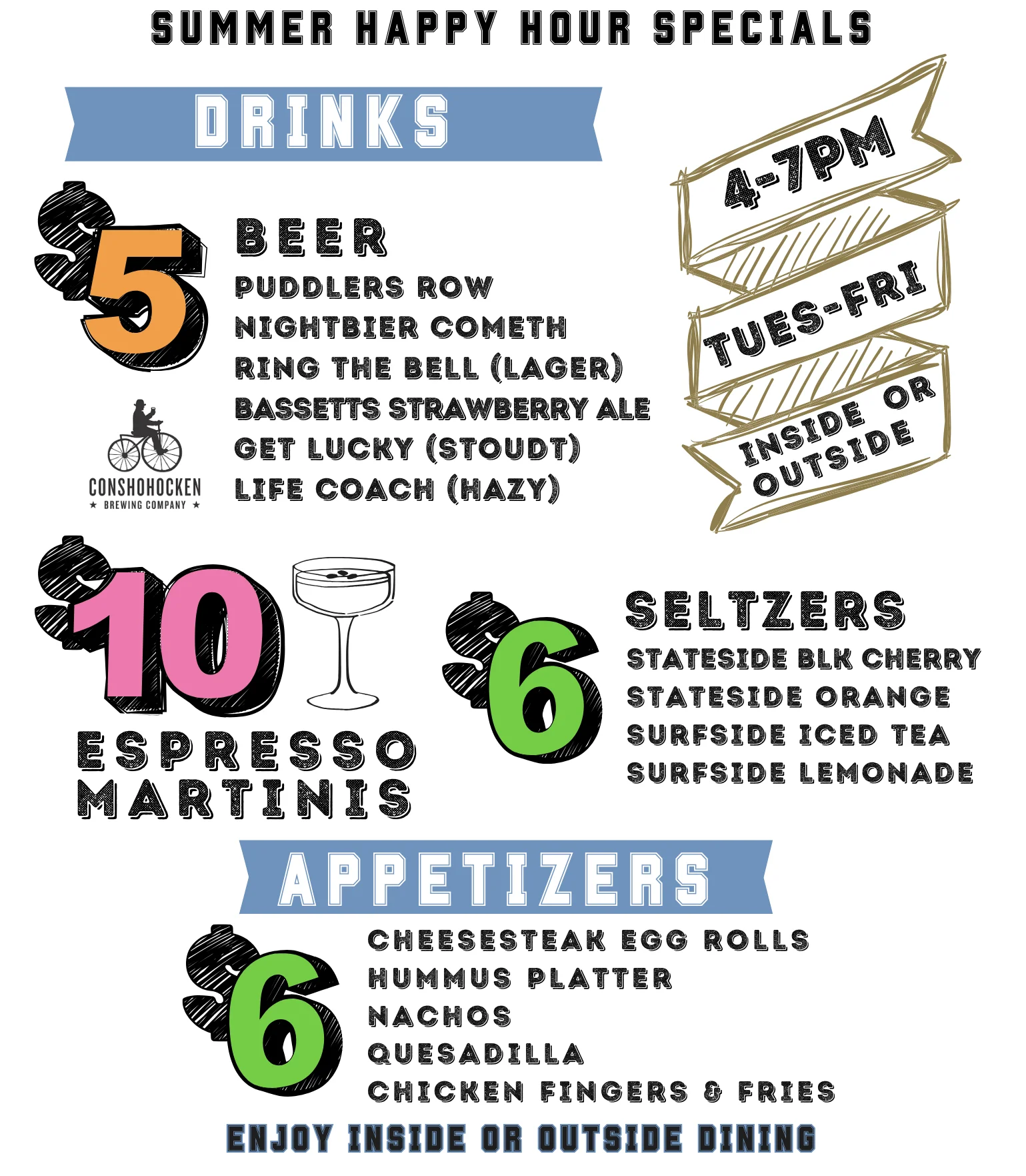 Happy Hour 4-7PM Tuesday-Friday