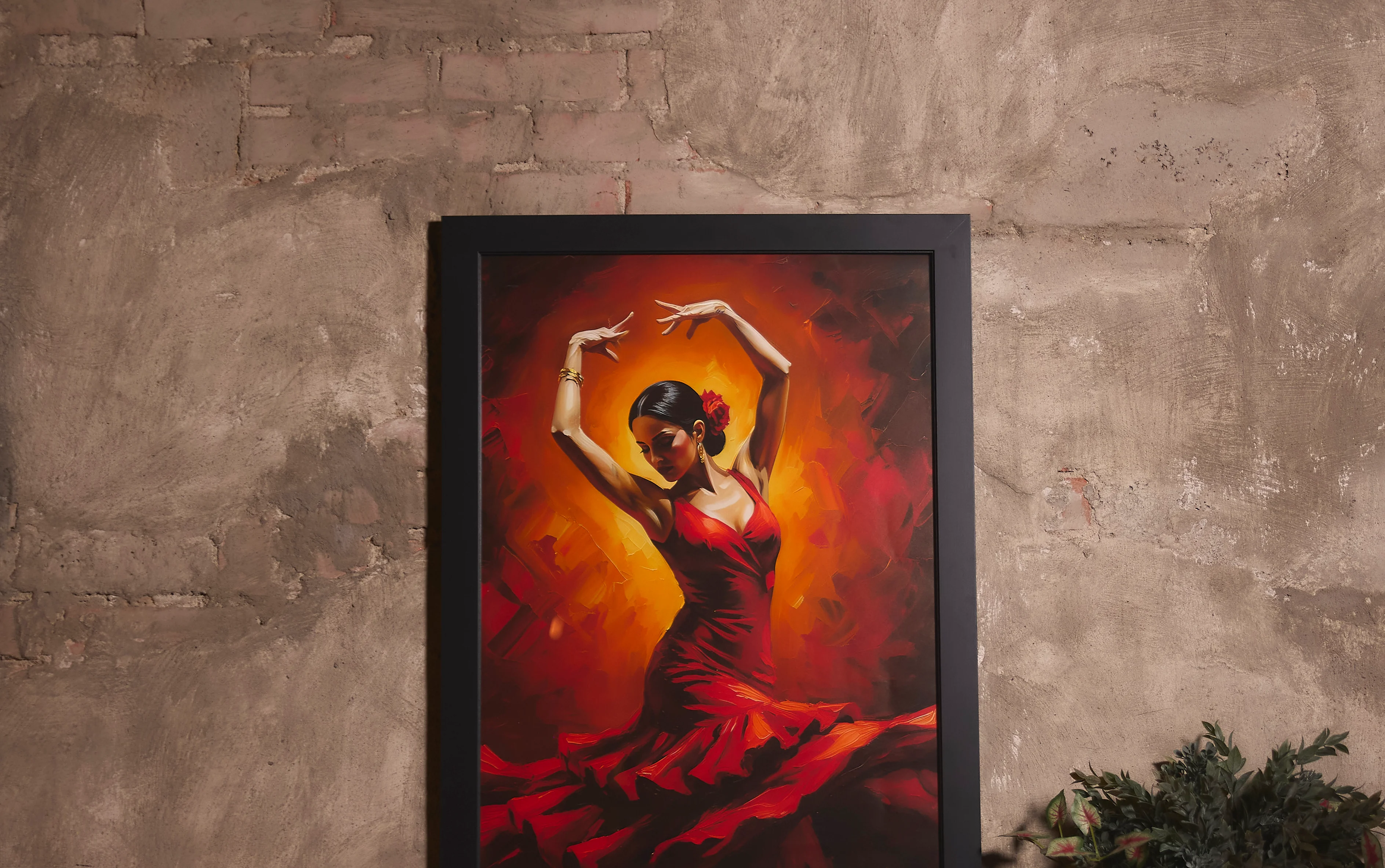 A vibrant logo featuring a dancer in a red dress with a fan, representing a tapas cafe.