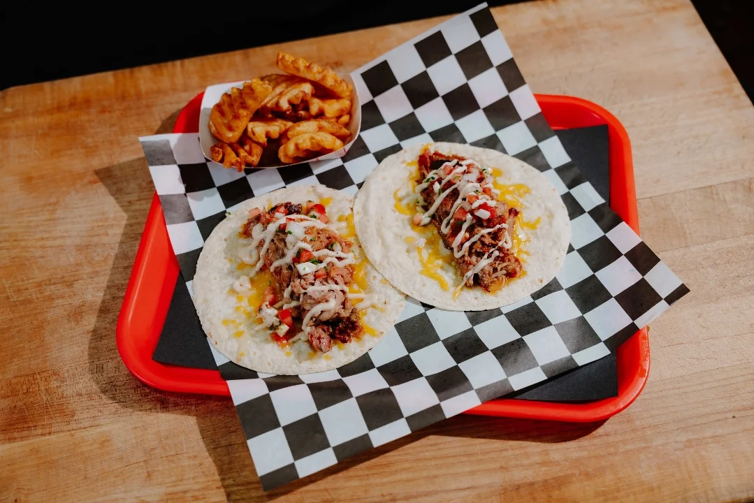 Pork Tacos (2 pack) w/1 side