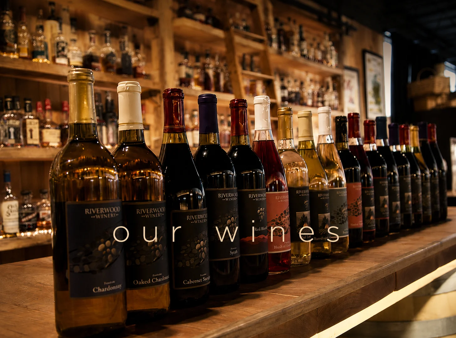 Selection of Riverwood Winery wines on display