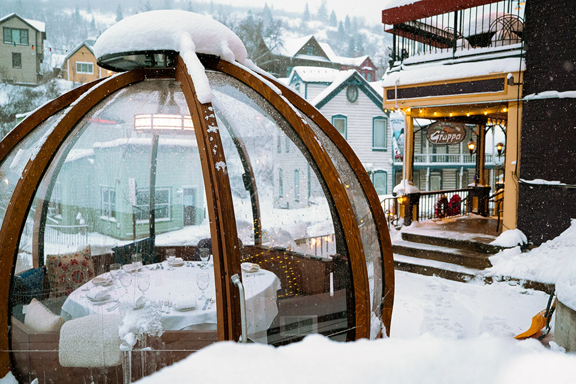 Exterior view of Grappa restaurant at Alpenglow Park City