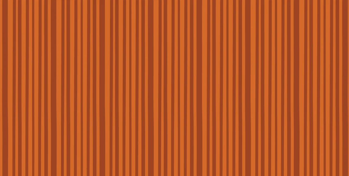 Vibrant orange and white striped restaurant awning.