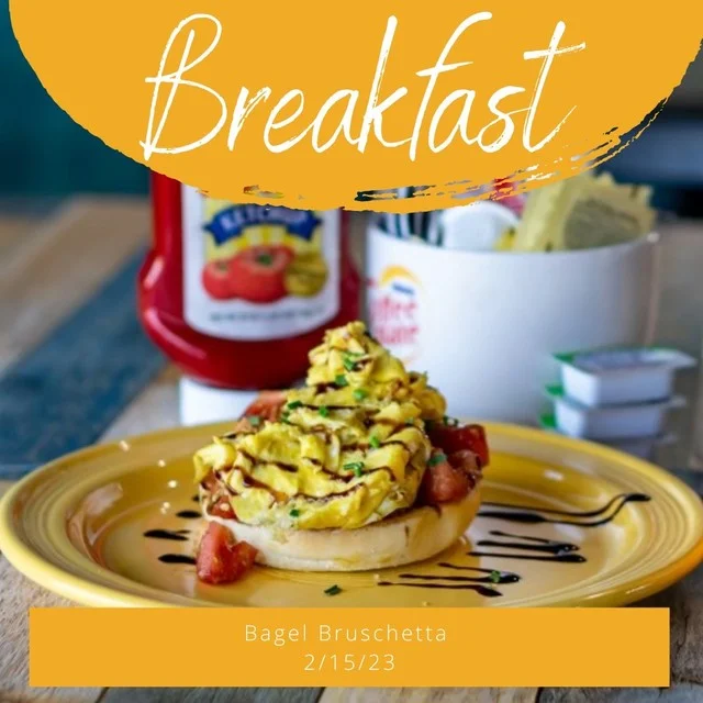 A plate of Bagel Bruschetta