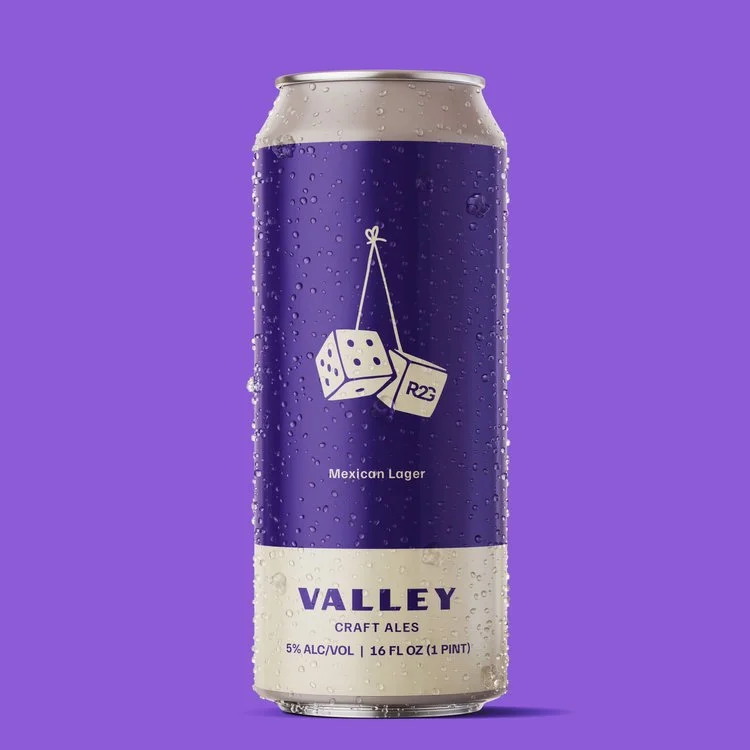 Mexican lager beer can with vibrant design