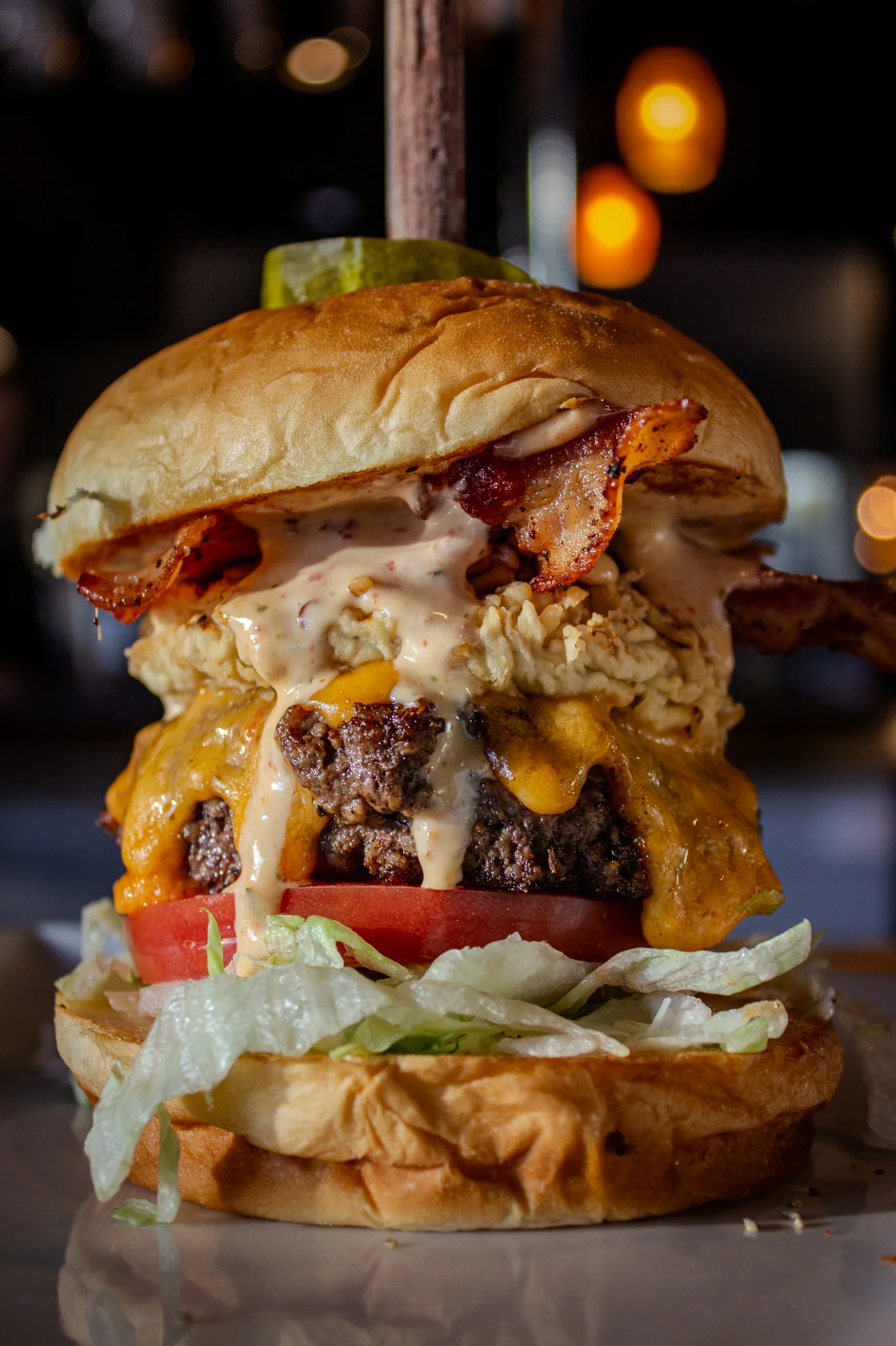 Fried Green Tomato Burger downtown cribbs kitchen dinner lunch sandwich date