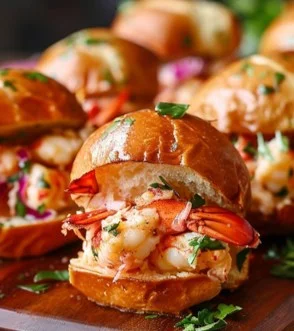 Savory shrimp sliders on soft brioche buns