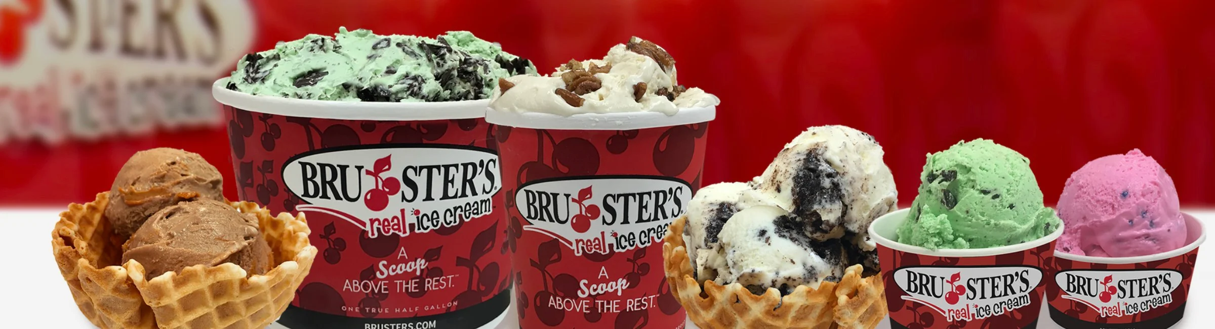 Bruster's Real Ice Cream serves fresh-made desserts and treats for every taste!